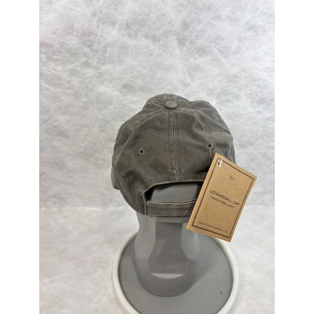 Restoration Hardware RH LED Baseball Cap Gray Washed Cotton Twill‎ Lighted Hat